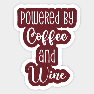 Powered By Coffee And Wine Sticker